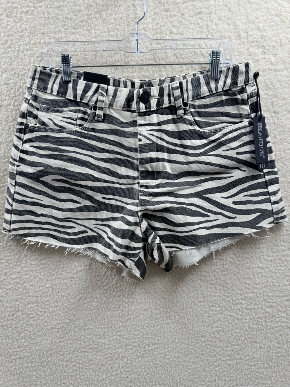 Blanknyc The Barrow Vintage High Rise Shorts‎ Black and White Zebra print 31 New